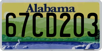 AL license plate 67CD203