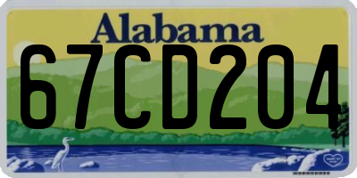 AL license plate 67CD204