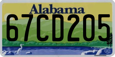 AL license plate 67CD205