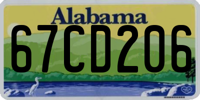 AL license plate 67CD206