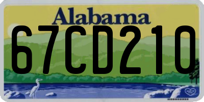 AL license plate 67CD210