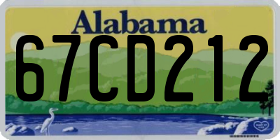 AL license plate 67CD212