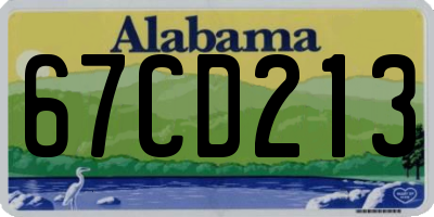 AL license plate 67CD213