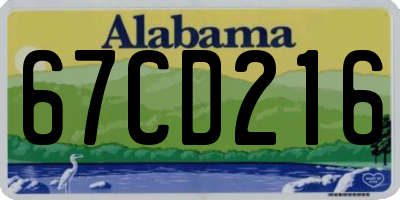 AL license plate 67CD216