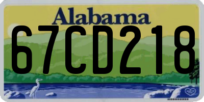 AL license plate 67CD218