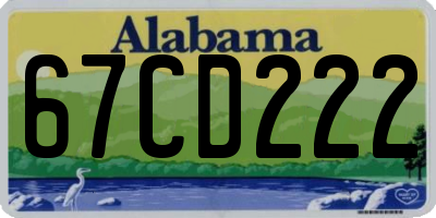 AL license plate 67CD222
