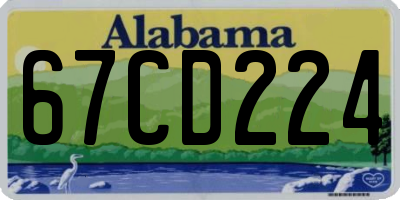 AL license plate 67CD224