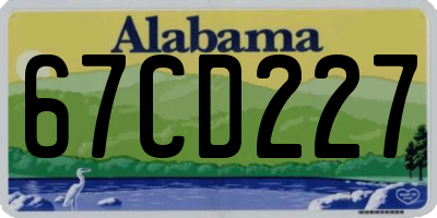 AL license plate 67CD227