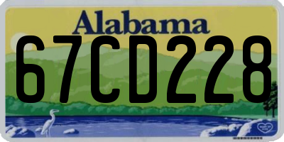AL license plate 67CD228