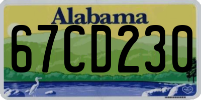 AL license plate 67CD230