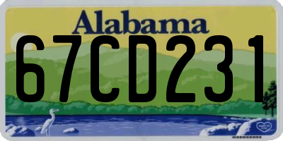 AL license plate 67CD231
