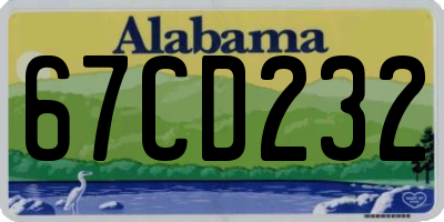 AL license plate 67CD232