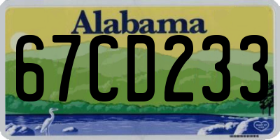 AL license plate 67CD233