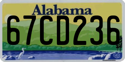 AL license plate 67CD236