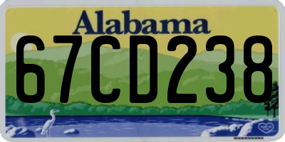 AL license plate 67CD238
