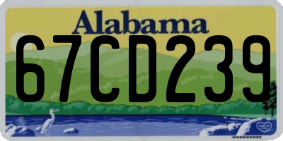 AL license plate 67CD239