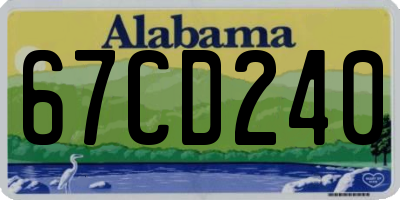 AL license plate 67CD240