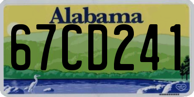 AL license plate 67CD241