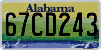 AL license plate 67CD243