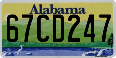 AL license plate 67CD247