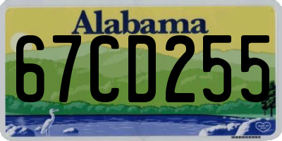 AL license plate 67CD255