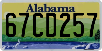 AL license plate 67CD257
