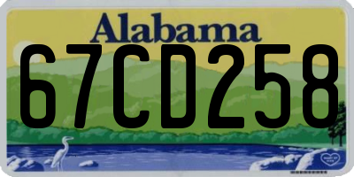 AL license plate 67CD258