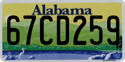 AL license plate 67CD259
