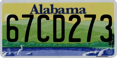 AL license plate 67CD273