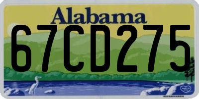 AL license plate 67CD275