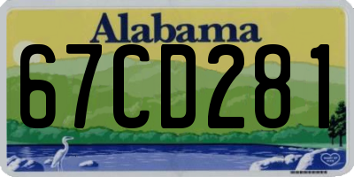AL license plate 67CD281