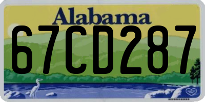 AL license plate 67CD287
