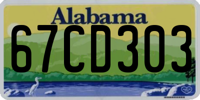 AL license plate 67CD303