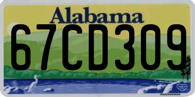 AL license plate 67CD309