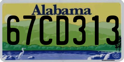AL license plate 67CD313