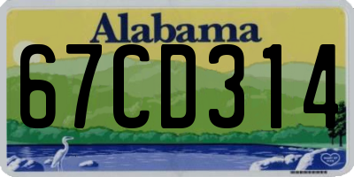 AL license plate 67CD314