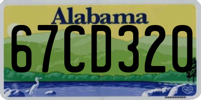 AL license plate 67CD320