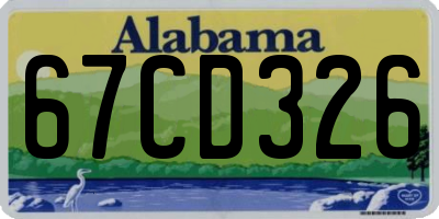 AL license plate 67CD326