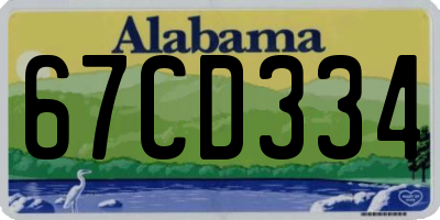 AL license plate 67CD334