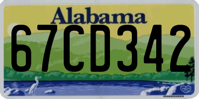 AL license plate 67CD342