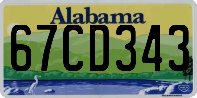AL license plate 67CD343