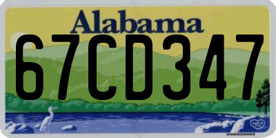 AL license plate 67CD347