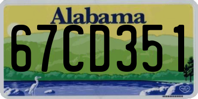 AL license plate 67CD351