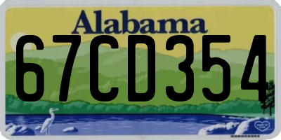 AL license plate 67CD354