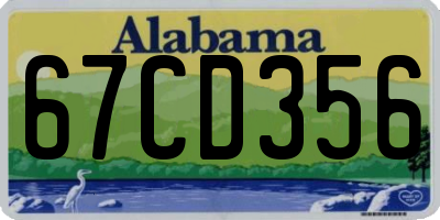 AL license plate 67CD356