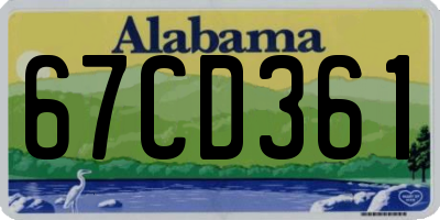 AL license plate 67CD361