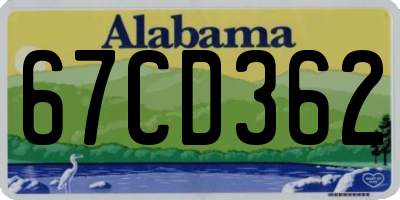 AL license plate 67CD362
