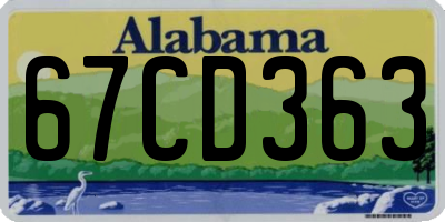 AL license plate 67CD363