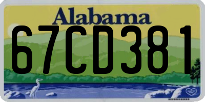 AL license plate 67CD381