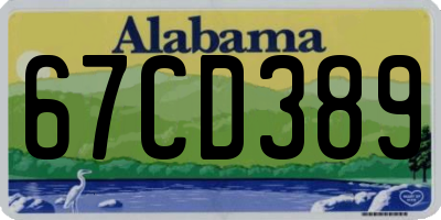 AL license plate 67CD389